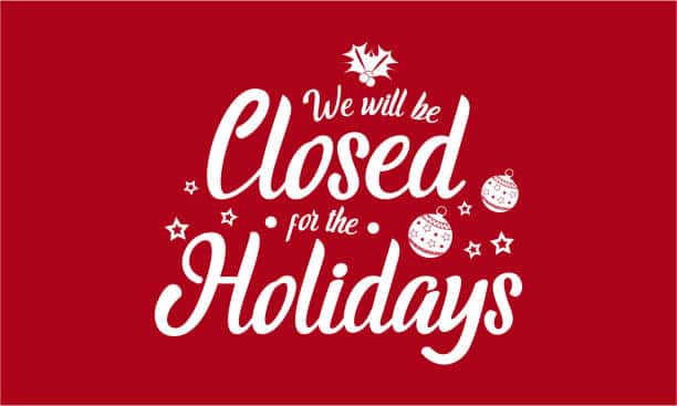Year End Closure Dates
