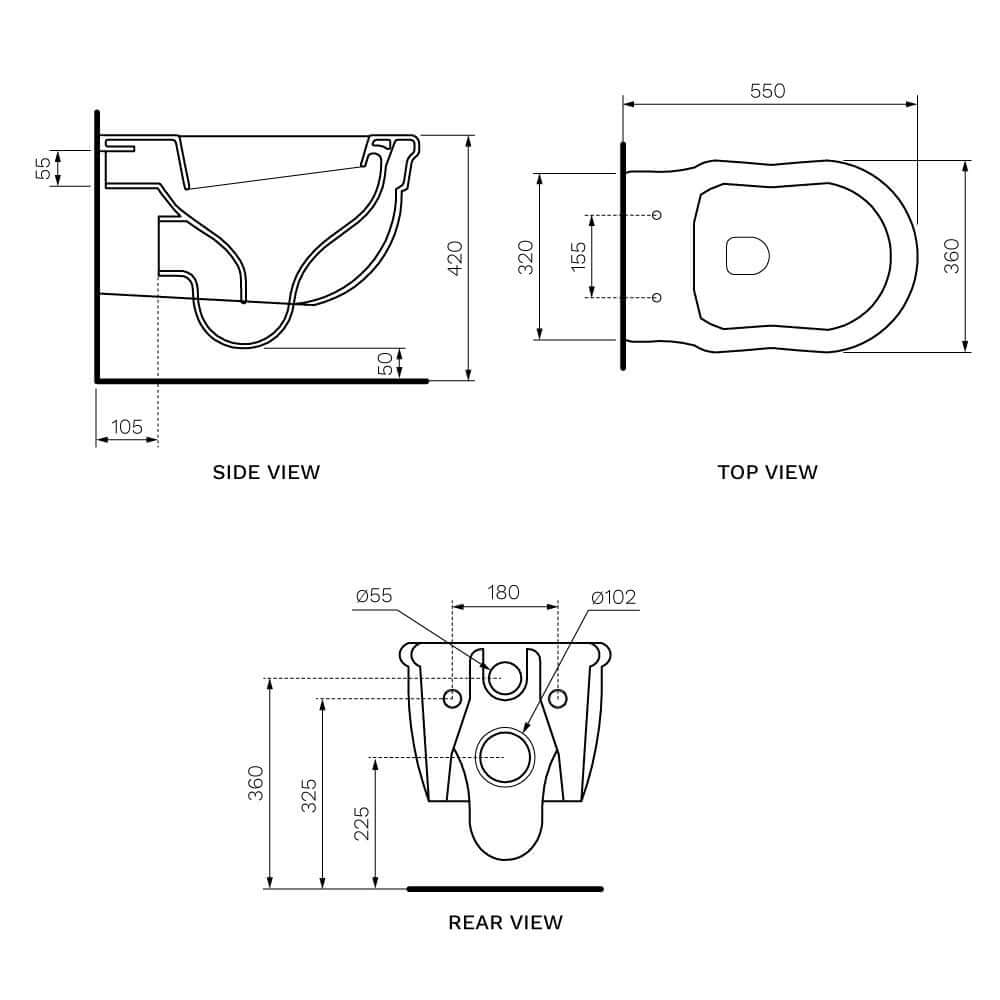 Parisi Hermitage Wall Mounted Toilet - Image 2