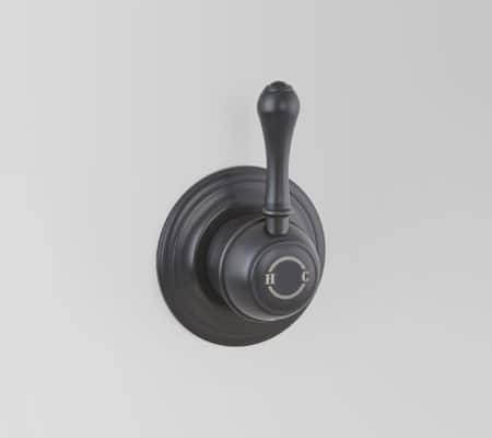 Astrawalker Olde English Matt Black Wall Shower Mixer