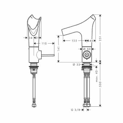 Axor Starck V 140 Single Lever Basin Mixer - Image 2