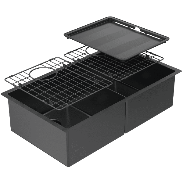 Abey Piazza Double Square Bowl Black Pearl