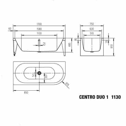 Kaldewei Meisterstucke Centro Duo 1 Right Freestanding Bath - Image 2