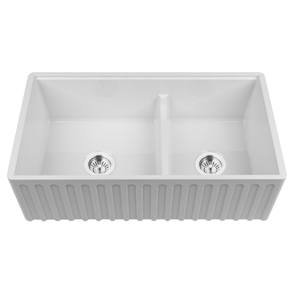 Chambord LEGRANDE Large Single & a Half Bowl Reversible Fireclay inc. Chopping Board and Sink Grid - Image 2