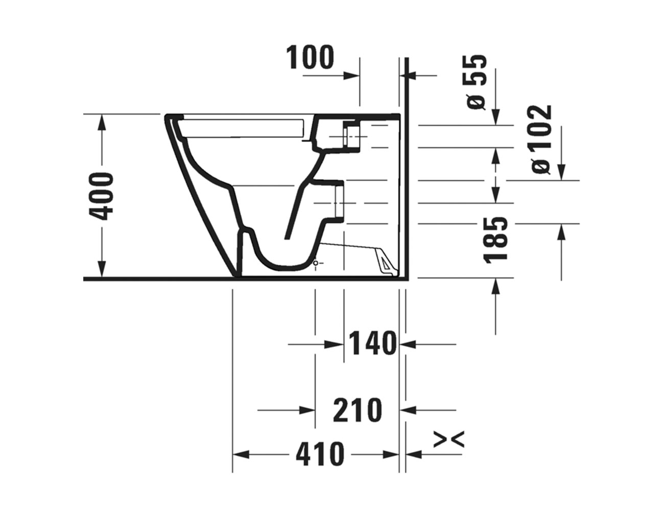 Duravit D-Neo Wall Face Pan - Image 3