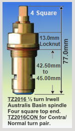 Irwell Australis Deep Seat Basin Spindles TZ2016 - Half Turn - Image 2
