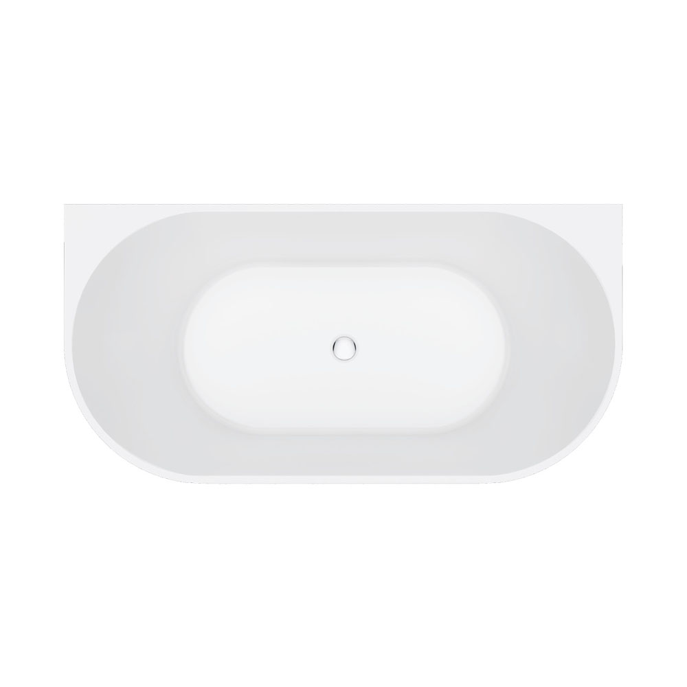 Fienza Eleanor Fluted Back-to-Wall Acrylic Bath 1500mm - Image 3