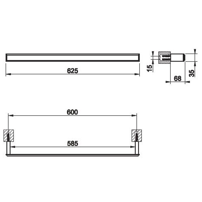 Gessi Eleganza 60cm Towel Rail - Image 2