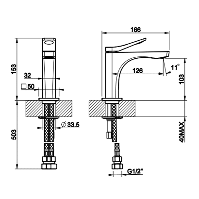 Gessi Rilievo Basin Mixer - Image 2