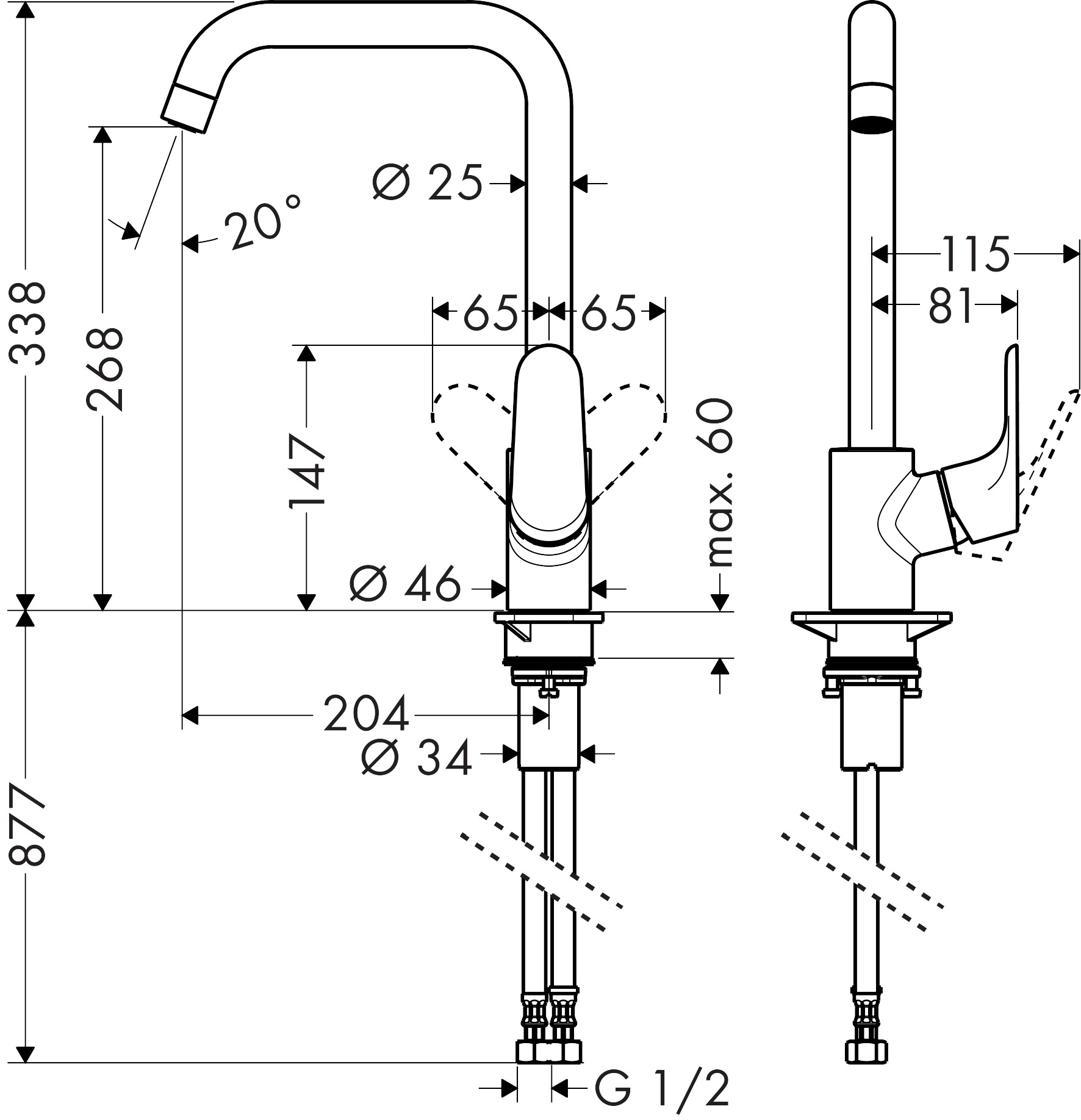 Hansgrohe Focus Kitchen Mixer 260 - Image 2