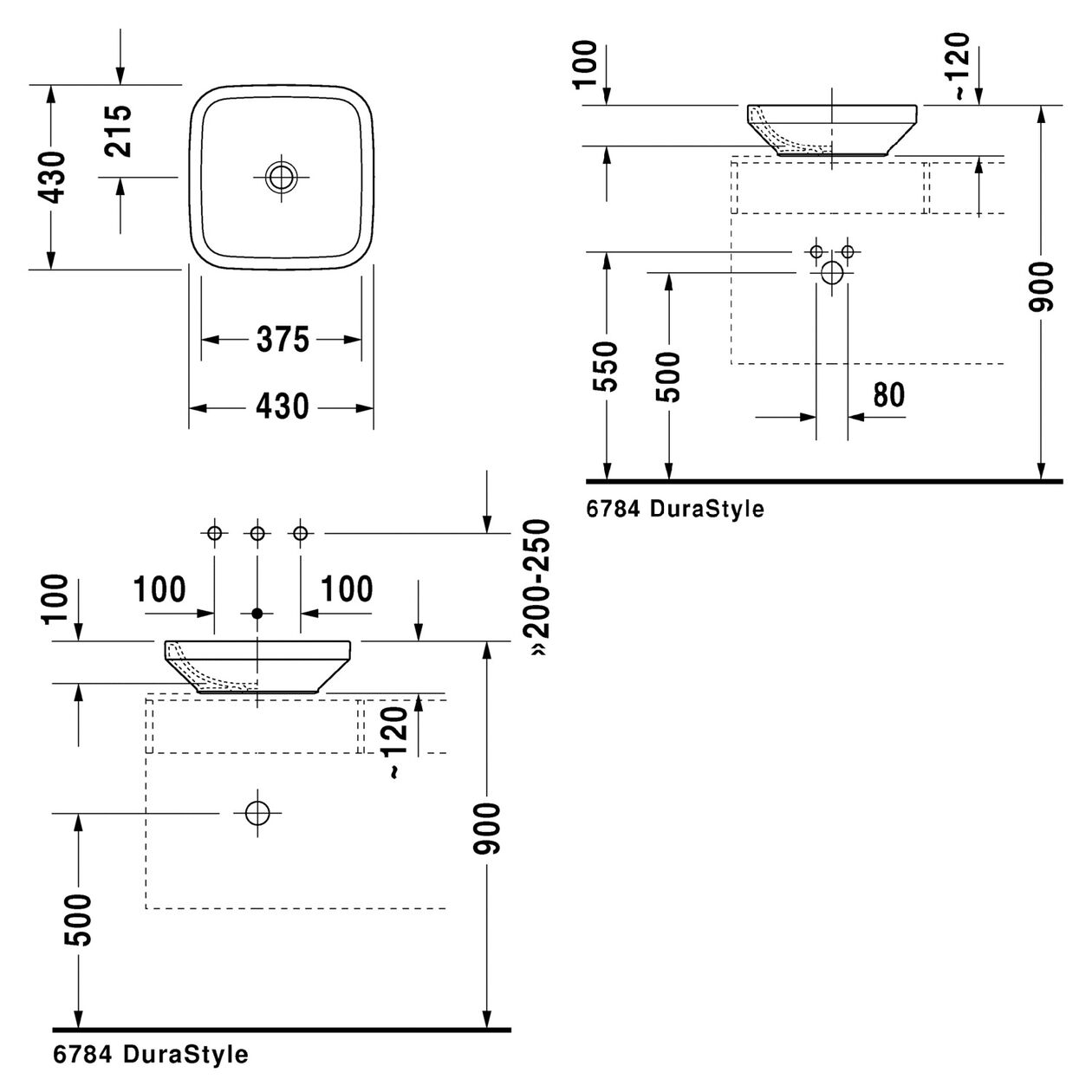 Duravit DuraStyle Washbowl 43 cm without overflow - No Tap Hole - Image 2