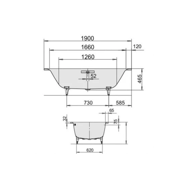 Kaldewei Ellipso Duo Oval Built in Steel Bath - Image 3