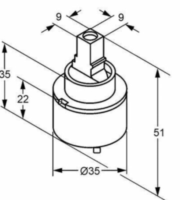 Kludi Logo 35mm Replacement Mixer Cartridge - Image 6