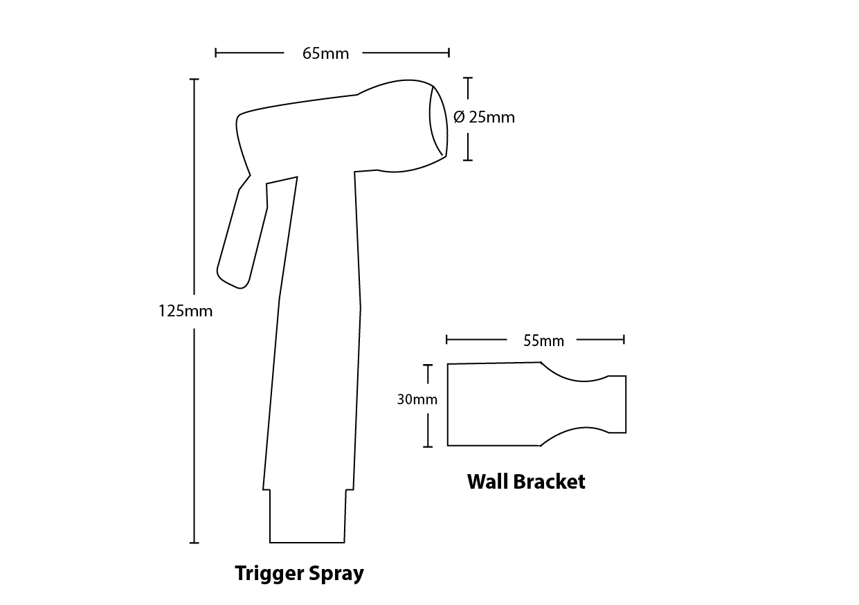 Linkware Hand Held Douche Shower Trigger Spray - Stainless Steel - Image 2
