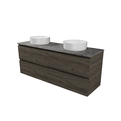 Timberline Oxbow 1500mm Double Bowl Wall Vanity