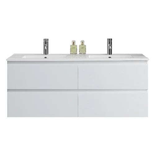 Parisi Pure Bianco 1200 Wall Mounted Double Bowl Vanity