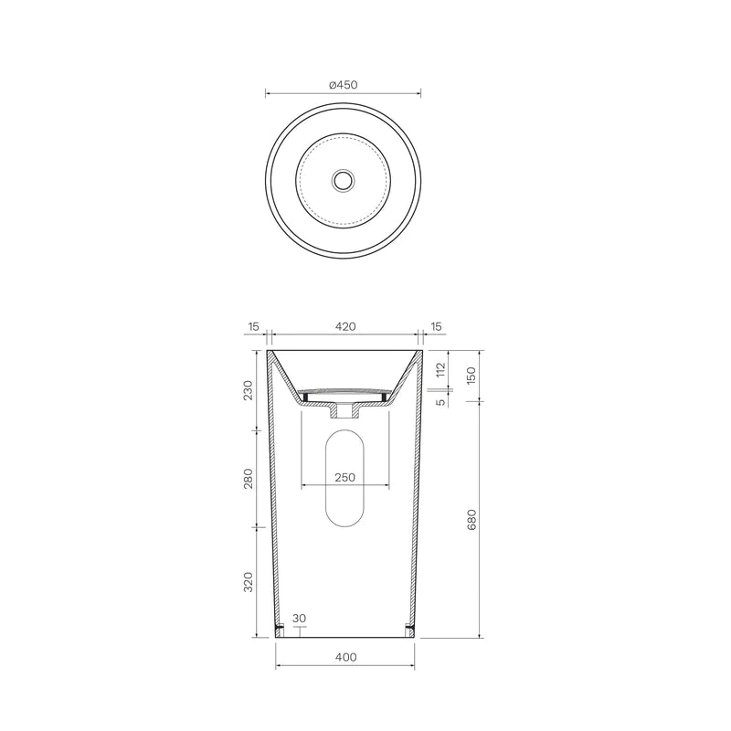 Parisi Tondo Stonetec Freestanding Basin - Image 2