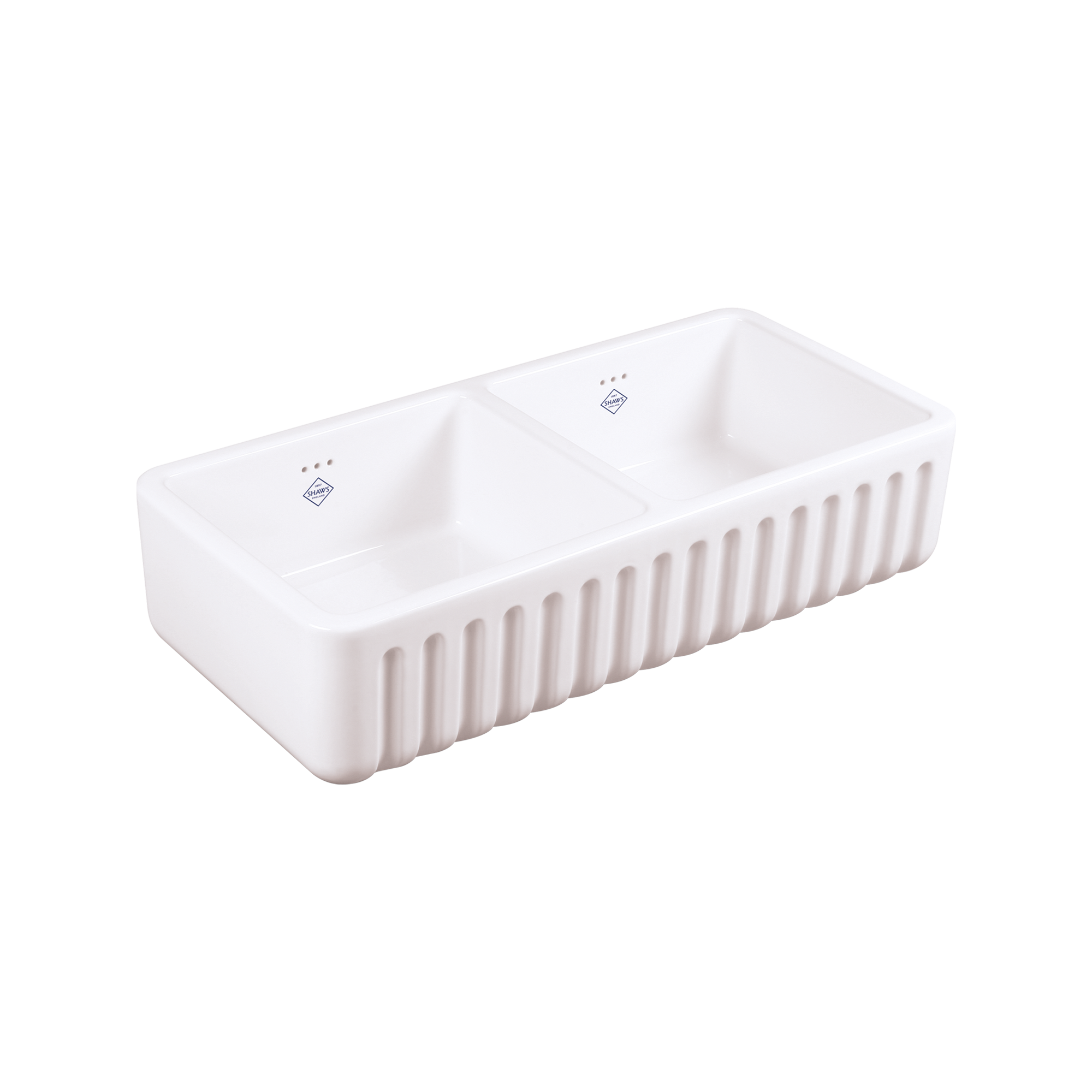 Shaws Ribchester 800 Ceramic Butler Double Bowl Sink - Image 2