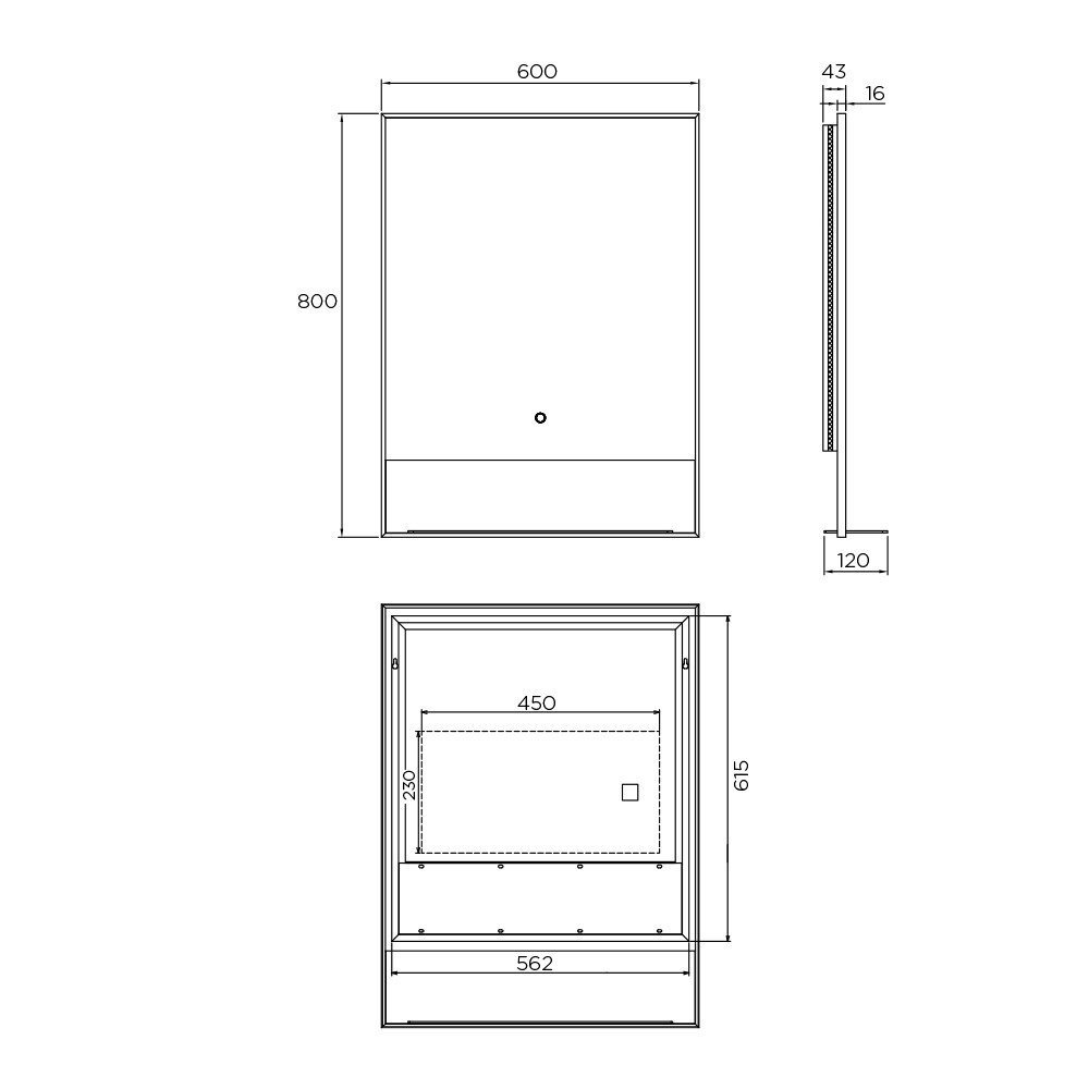 Streamline Arcisan mirror with frame and shelf - Image 2