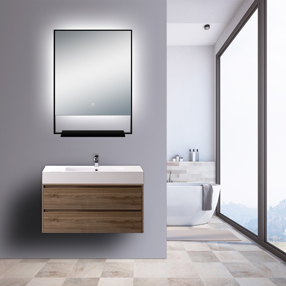 Streamline Arcisan mirror with frame and shelf - Image 3