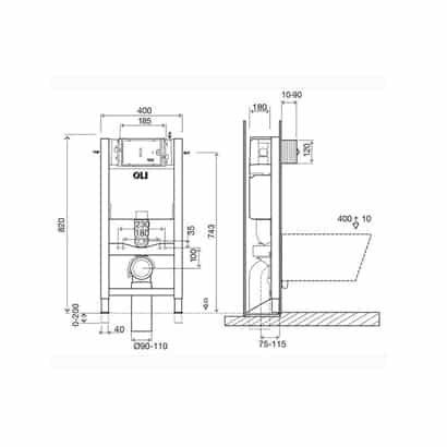 Studio Bagno Expert Evo Low Level & Under Bench Cistern + Frame - Image 2