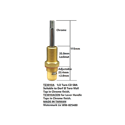 Retrofit for Dorf Ceramic disc Wall Lever Spindles 6807.04