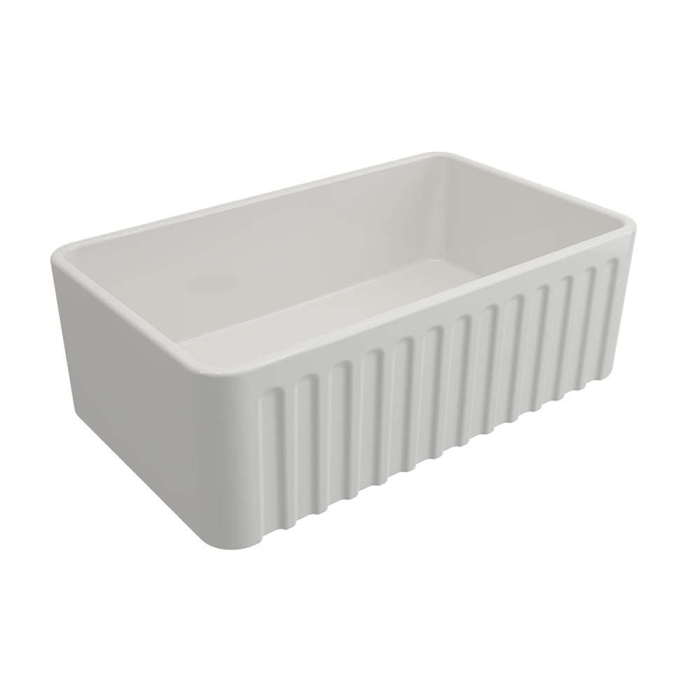 Turner Hastings Novi 75 x 46 Fine Fireclay Matte White Butler Sink - Image 2