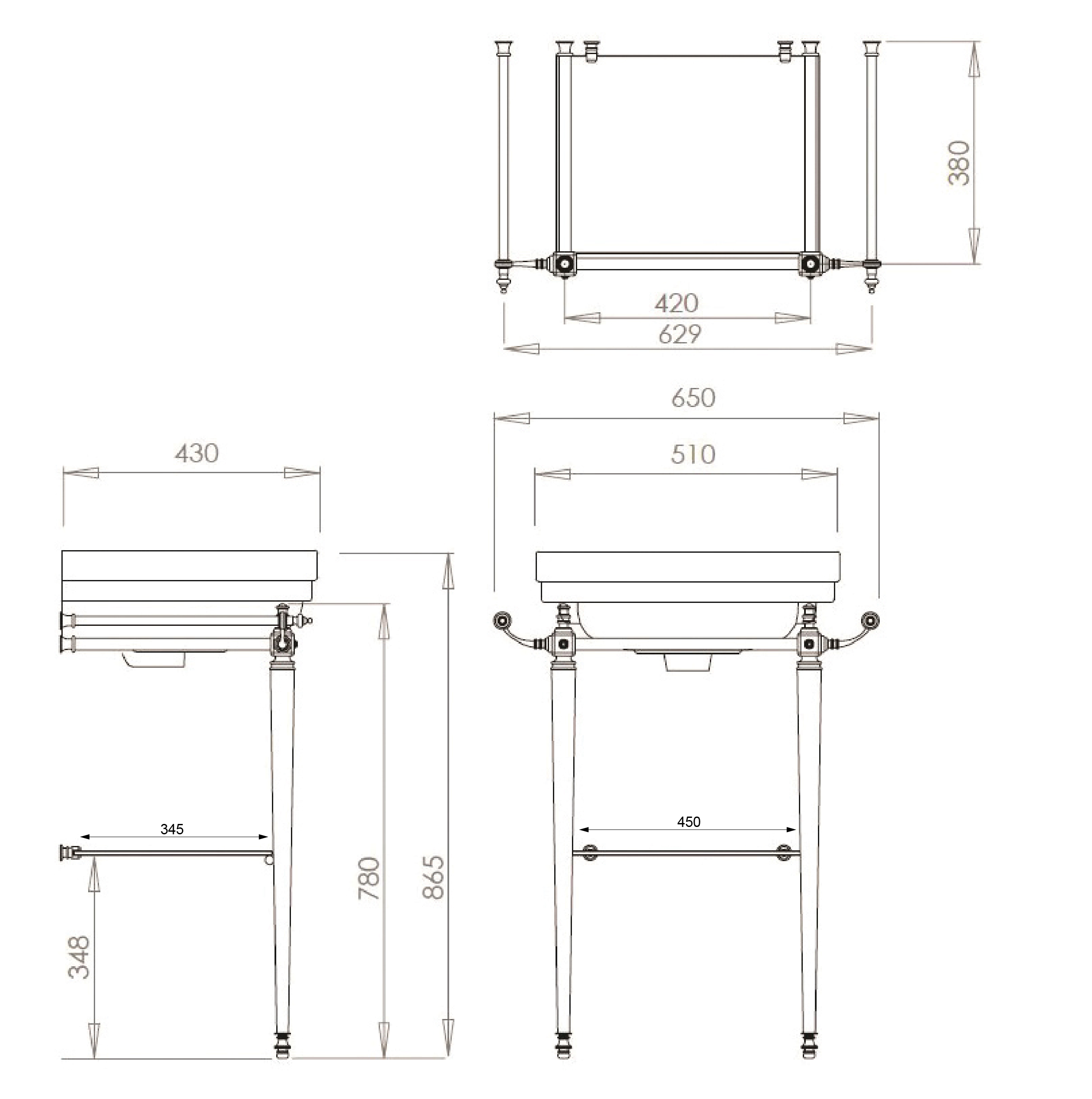 Turner Hastings Stafford 51 X 43 Basin Stand - Image 2