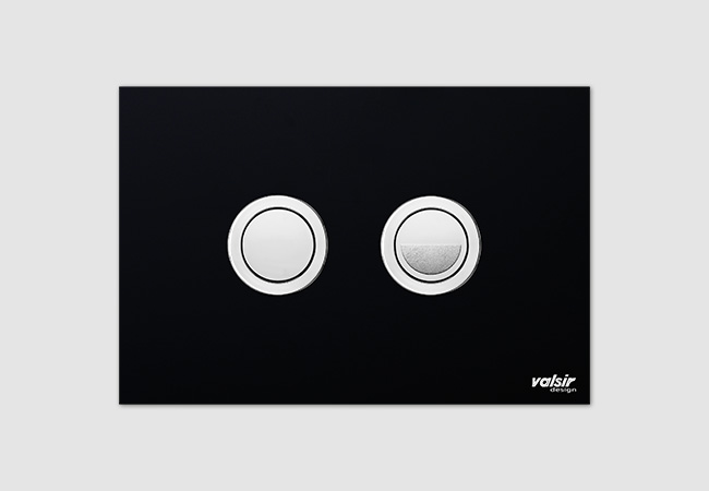 Valsir Inox Pneumatic Toilet Push Plate - Black