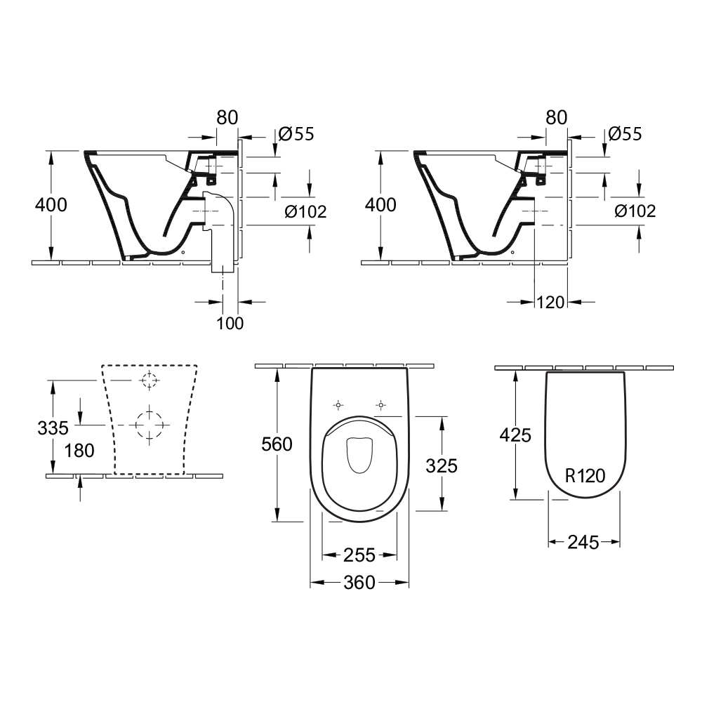 Villeroy & Boch O Novo 2.0 DirectFlush Wall Faced Toilet - Image 2