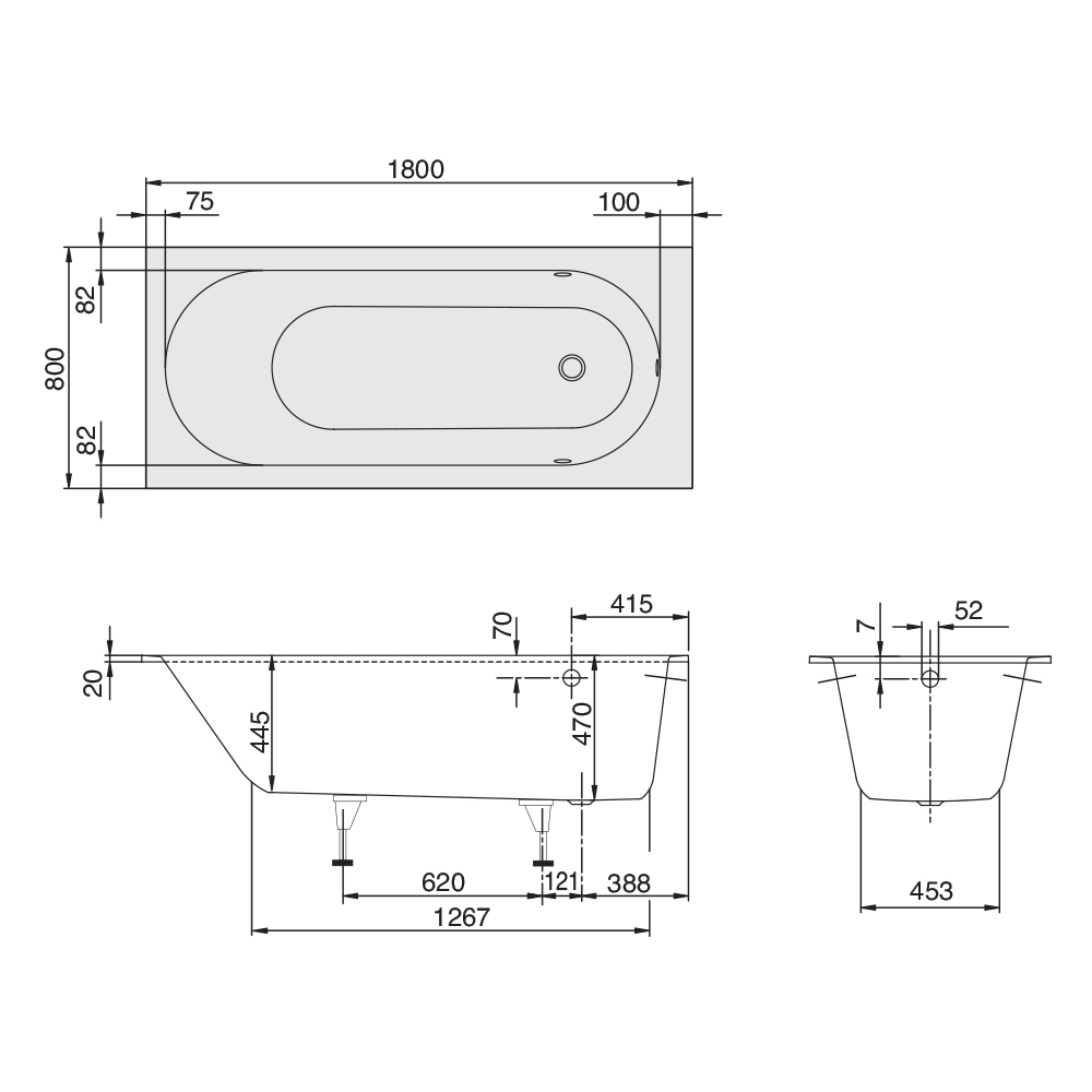 Villeroy & Boch Oberon 1800 Drop In Bath - Image 2