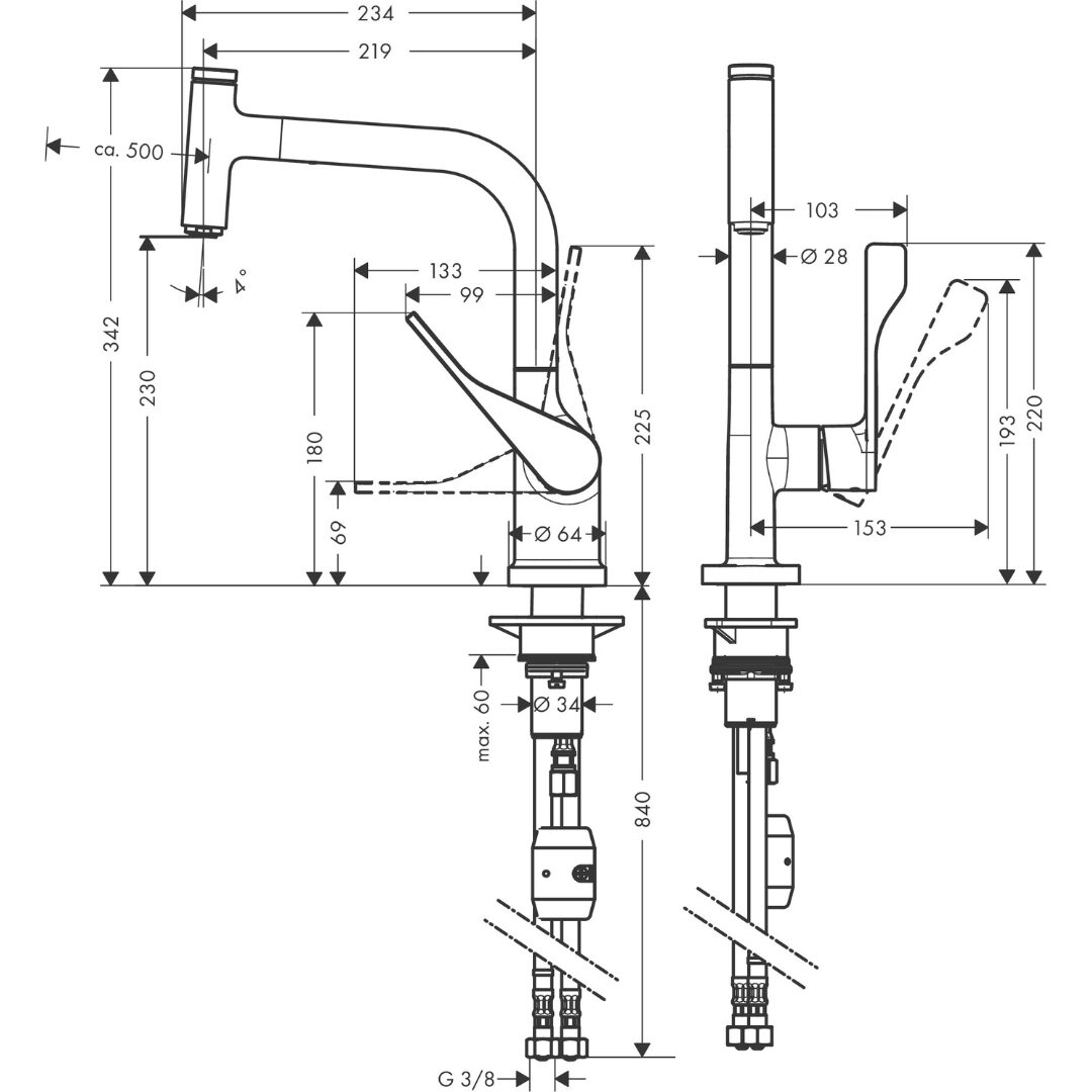 Axor Citterio Select Pull Out Spray Kitchen Mixer - Image 3