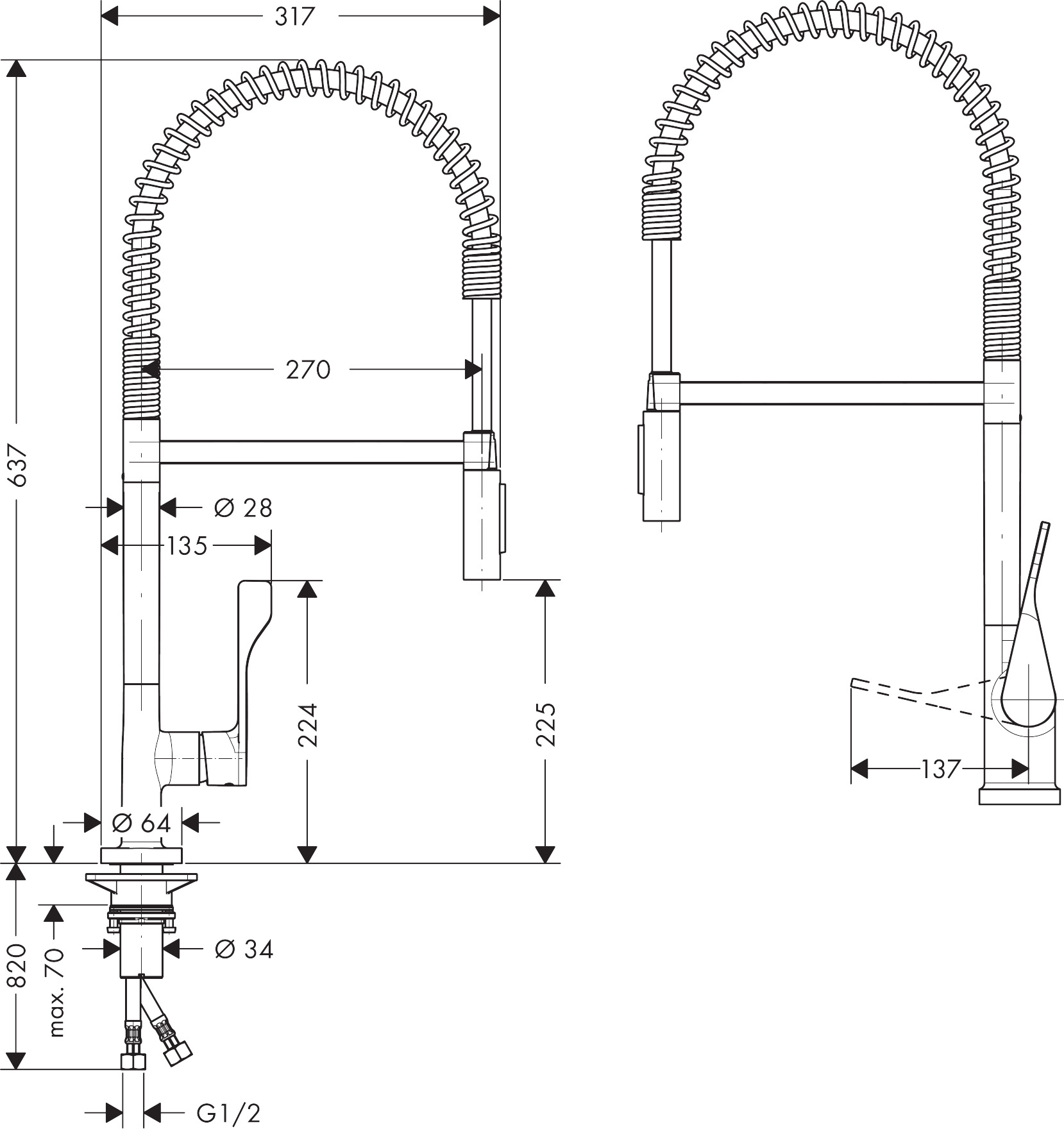 Axor Citterio Single lever kitchen mixer 230 Semi-Pro - Image 2