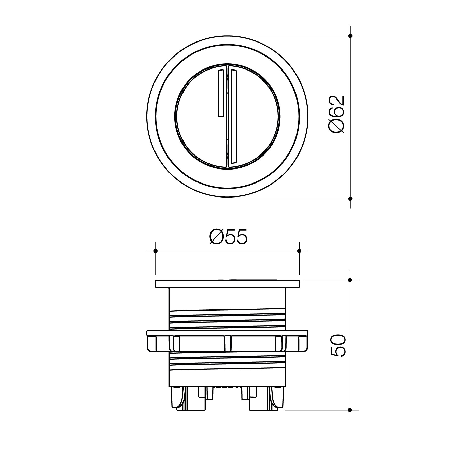 Caroma Round Operating Button and Bezel - Image 2