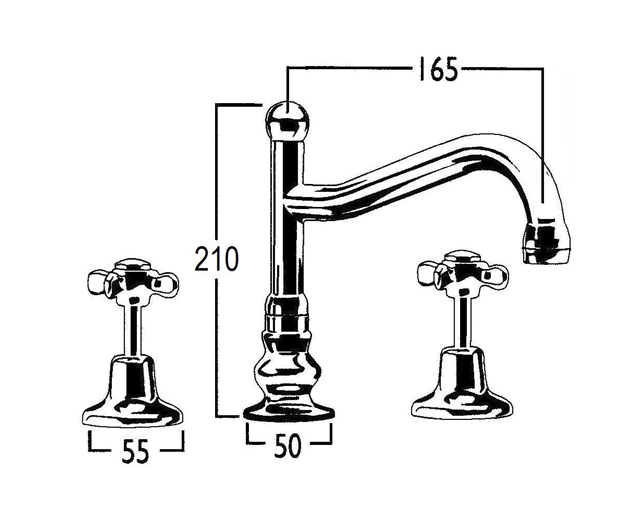 CB Ideal Heritage Victor Swivel Spout Basin Set - Image 2