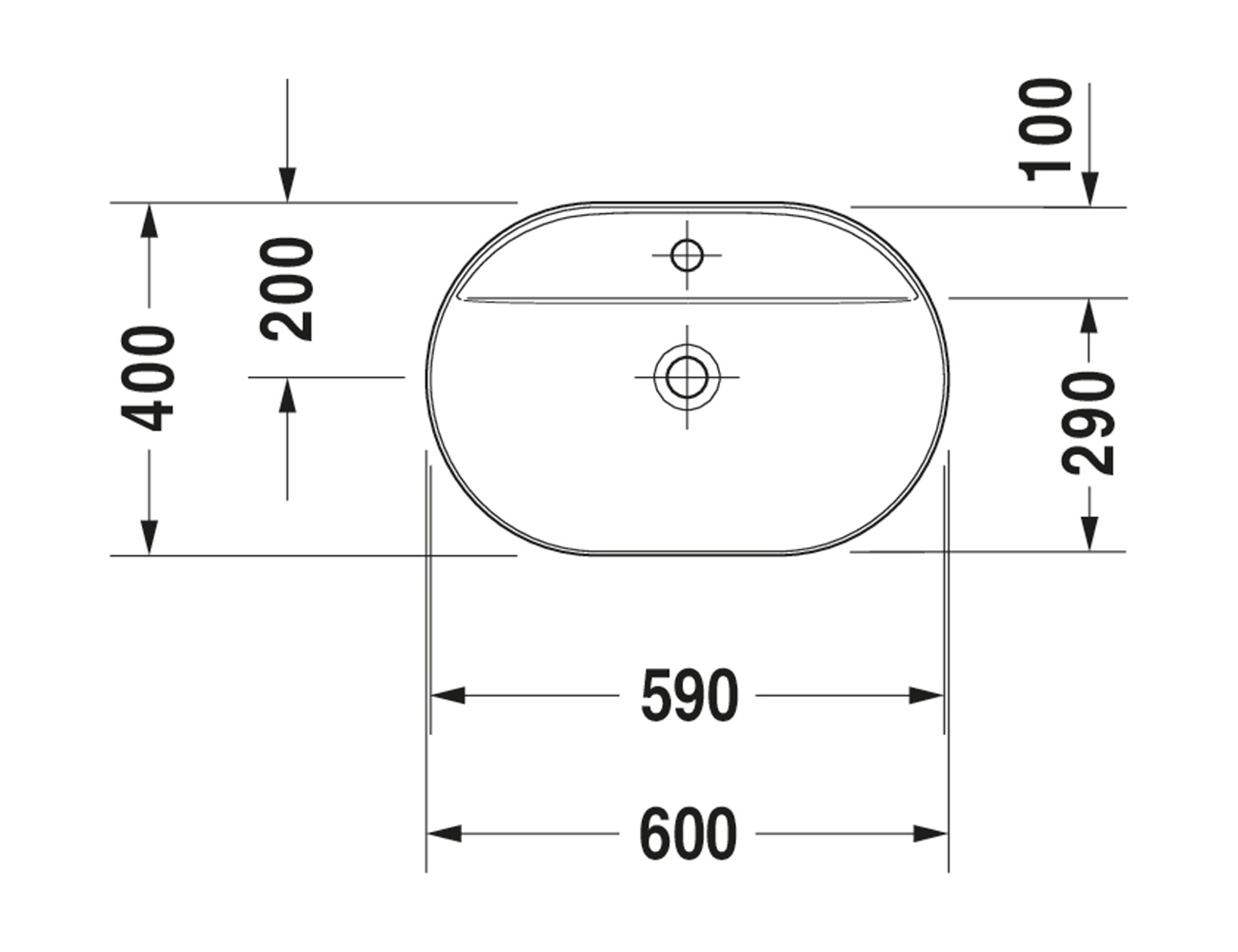 Duravit LUV Above Counter Basin with 1 Tap Hole - Image 2