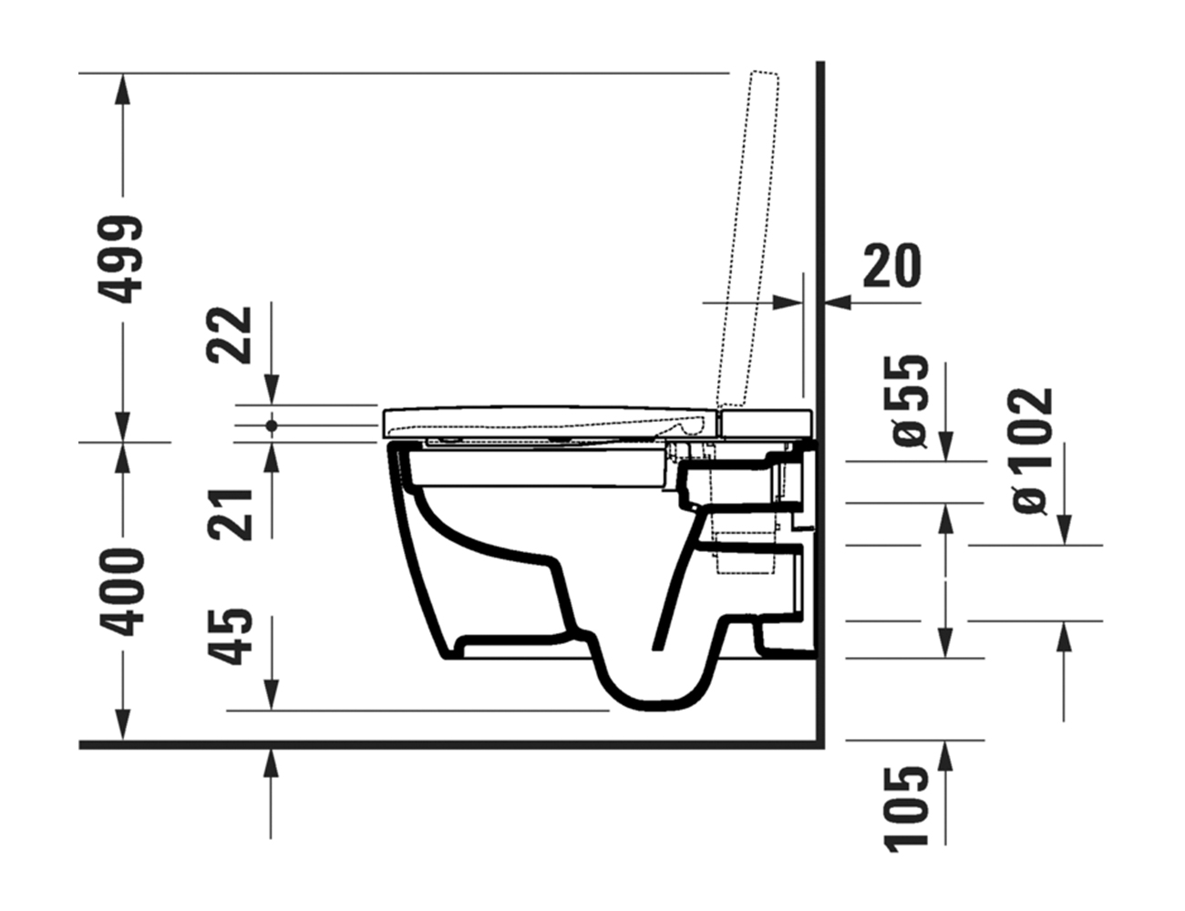 Duravit SensoWash® Starck f Plus Wall Hung Toilet - Image 4
