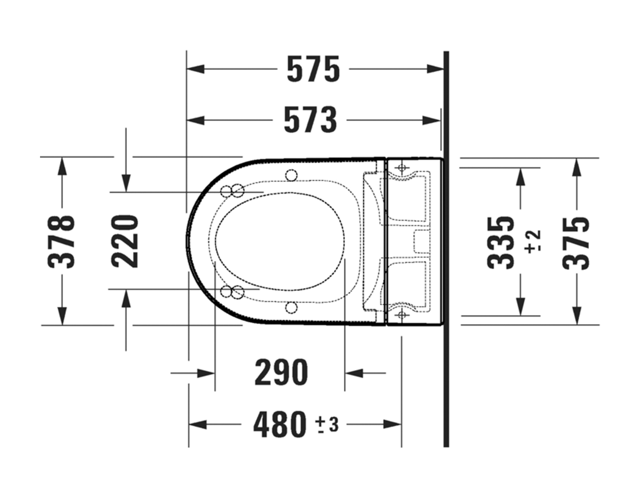 Duravit SensoWash® Starck f Plus Wall Hung Toilet - Image 2
