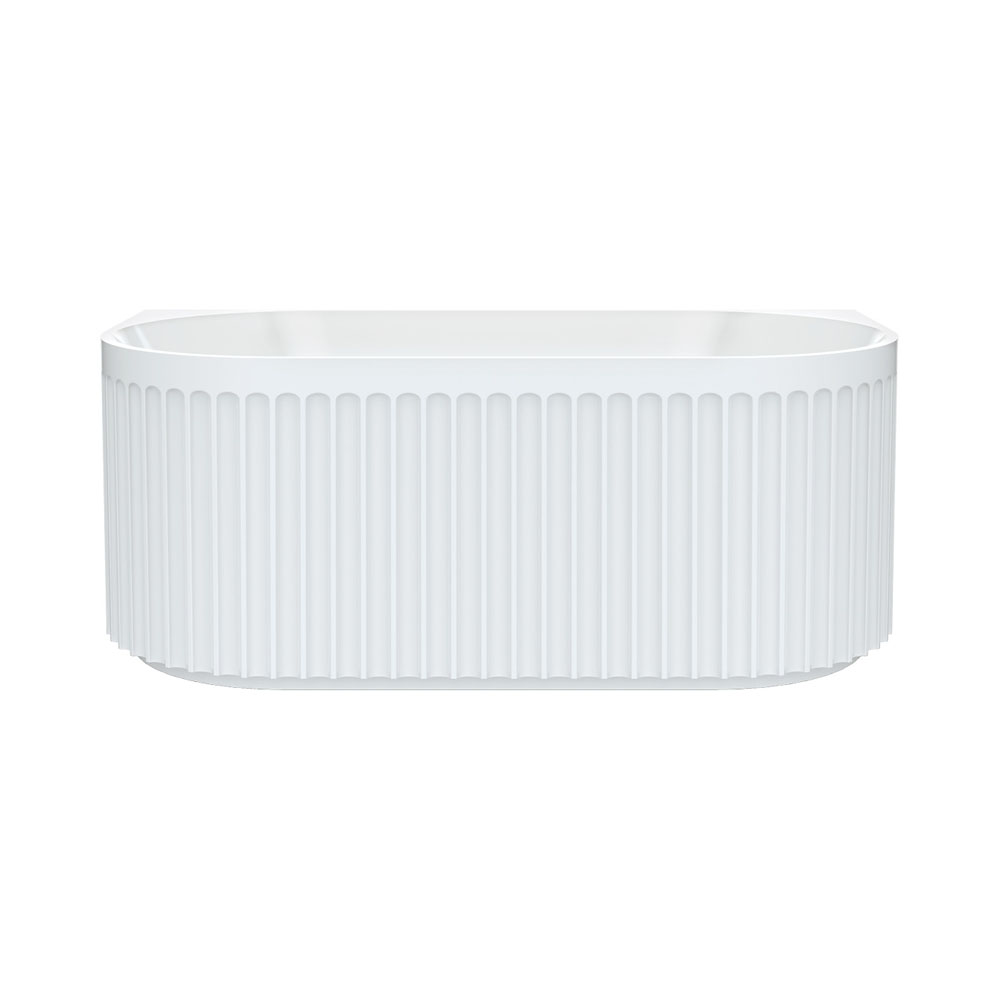 Fienza Eleanor Fluted Back-to-Wall Acrylic Bath 1500mm - Image 2