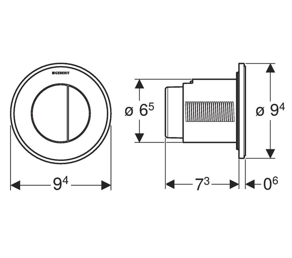 Geberit Sigma Type 10 Remote in wall Toilet Button - Image 2