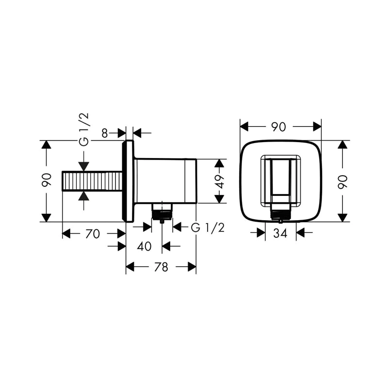 Hansgrohe Porter E Handshower on Holder with Wall Outlet - Image 3