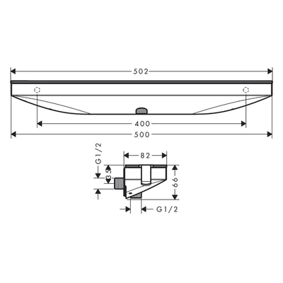 Hansgrohe Rainfinity Wall Outlet Porter 500 Shower Holder and Shower Shelf Left - Image 3