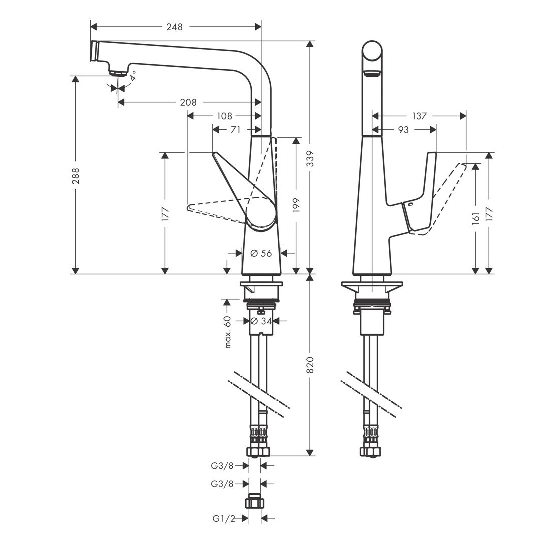 Hansgrohe Talis Select S Kitchen Mixer 300 - Image 2