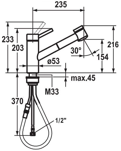 KWC Inox Pullout Spray Kitchen Mixer - Image 5