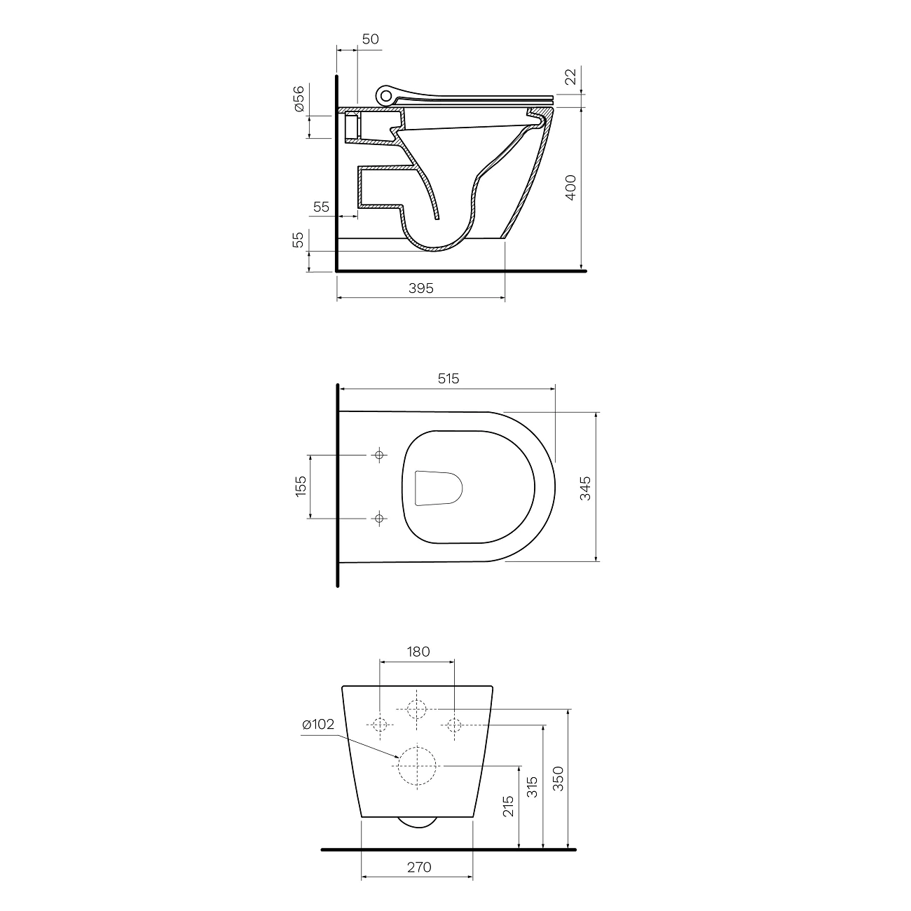 Parisi Ellisse MKII Wall Hung Pan with Pressalit Seat - Image 2