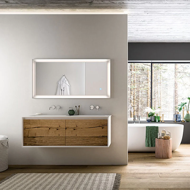 Parisi Iks 1400mm Wall Mounted Double Basin Bathroom Cabinet - Image 4