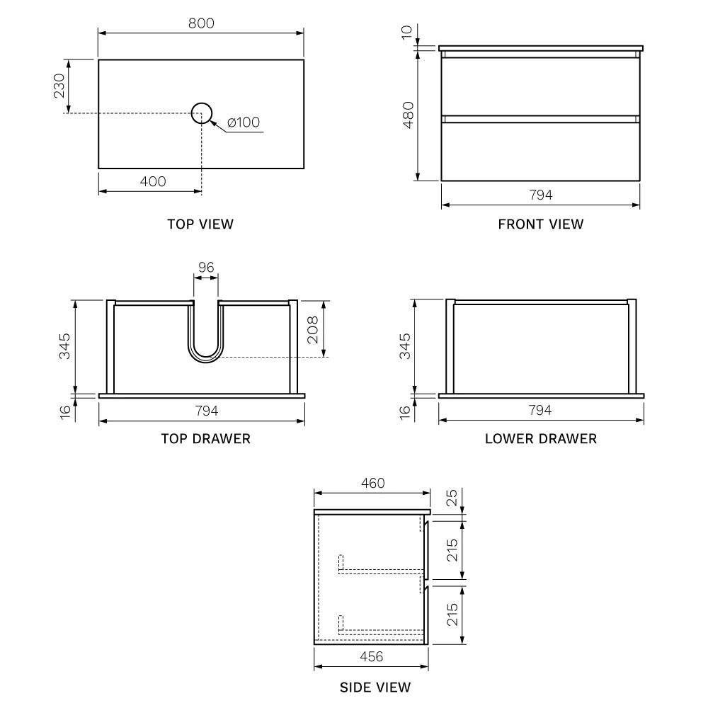 Parisi Pure Bianco 800 Wall Mounted Vanity and Marble Bench - Image 2