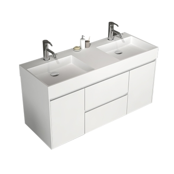 Parisi Sense 1200 Double Bowl Wall Mounted Bathroom Vanity
