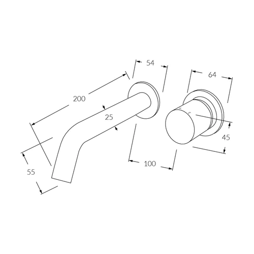 Sussex Circa Wall Basin Mixer with 200mm Spout - Image 2