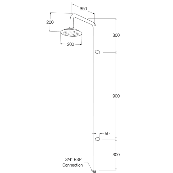 Sussex Voda Monsoon Column Shower Cold - Image 2