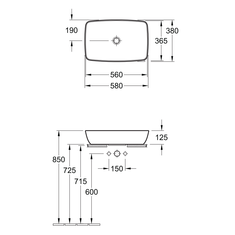 Villeroy & Boch Artis Rectangle Vessel Basin - Image 2